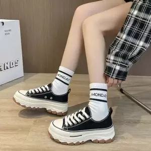 여성 캔버스 키높이 스니커즈 1P 데일리 운동화 신발