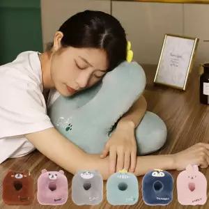 책상베개 안고자는 캐릭터쿠션 낮잠쿠션 고양이 펭귄 공룡 토끼 곰