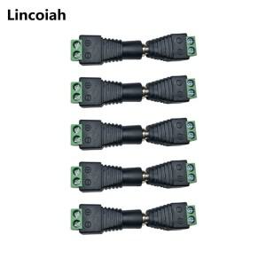5개의 남자  여자 DC 커넥터 2.1mm x 5.5mm 전원 케이블 잭 어댑터 플러그 CCTV 카메라 LED 스트립 라이트
