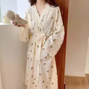 여성홈웨어 긴팔가운 CONH5479 여성 홈웨어 가운 파자마 긴팔 요루면 패턴 잠옷