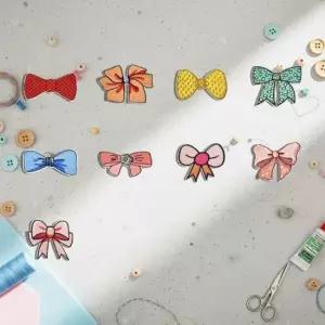 와펜 패치 9개 세트 열부착 디자인 자수 리본 패브릭 소품 옷패치 다리미패치 열접착패치