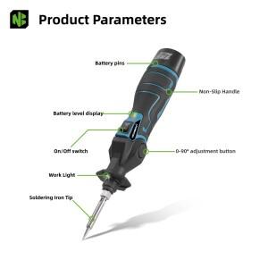 NEWBENY 30W 전기 납땜 인두 건 용접기 뜨거운 공기 총 가열 기계 0-400 ℃ 12V 배터리용 온도 조절 가능