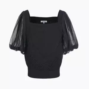 [에고이스트][AK수원점] [에고이스트] [BLUE LABEL] 우븐 배색 소매 니트탑 ES2OKH03