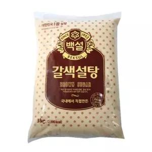 씨제이 갈색설탕 3KG 백설설탕 황설탕 식품 식자재