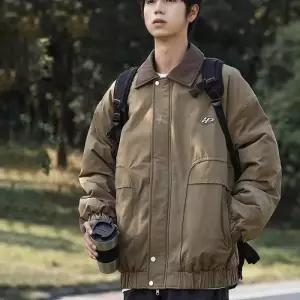 [리빌모아]남성 배색 카라 캐주얼 스타일 외출 블루종 자켓 DMES-JKA-STS14226540-베