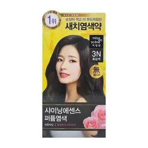 [하프클럽/셀럽하우스]미쟝센 올뉴 샤이닝에센스 3N 흑갈색 새치염색약