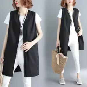 롱조끼 세련된 마조끼 베스트 F70430 노카라 빅사이즈 마롱조끼 Vest