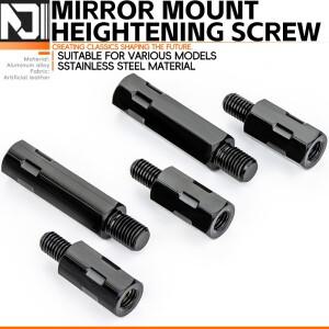 더 긴 확장 검은 오토바이 백미러 어댑터 M8 8mm M10 10mm 반 시계 방향 오른쪽 왼손 스레드 변경 나사