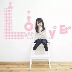 LOVE 캐릭 레터링스티커 시트지 벽지 포인트스티커