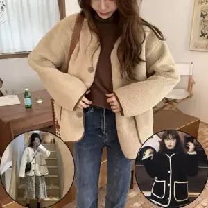 양털 뽀글이점퍼 양털뽀글이 여성양털점퍼 뽀글이가디건 양털점퍼 양털단추가디건