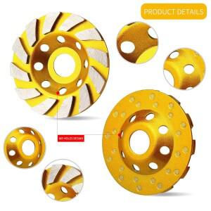 SI FANG 100mm 콘크리트 터보 다이아몬드 그라인딩 컵 휠 12 Segs 앵글 용 헤비 듀티
