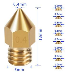 10/20 Pcs MK8 황동 노즐 0.2MM 압출기 헤드 CR10 Ender-3 3D 프린터 부품