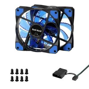 컴퓨터 120mm LED 저소음 케이스 팬 15개 조명 12V CPU 쿨러 마스터 냉각 DC 4핀 및 3핀 커넥터