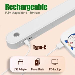 HOMEFISH 눈 보호 테이블 램프 LED 라이트 바 충전식 무선 책상 독서 USB 야간등 침대 옆 주방 캐비닛용