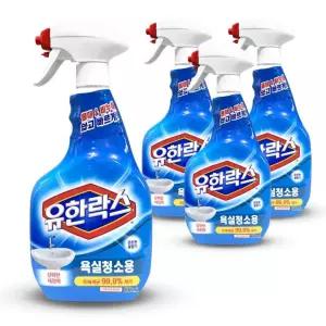 유한락스 화장실 욕실 세정제 청소용 스프레이 곰팡이제거 600ml 4개