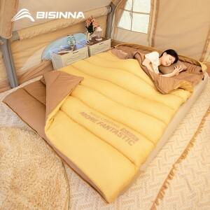 BISINNA 2인용 캠핑 침낭 야외 캠프 여행 하이킹을  사계절 휴대용 겨울