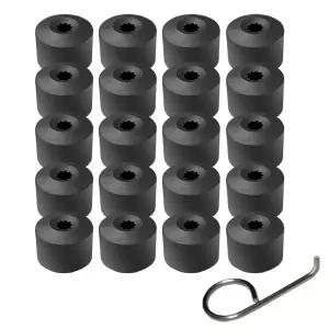 Dkvudho 20pcs 17mm 휠 러그 너트 커버 캡 폭스바겐 제타 비틀 패스트 GTI CC 볼트 1K0 601 173 블랙