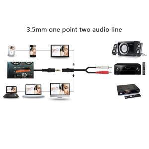 범용 RCA 케이블 3.5mm 잭 스테레오 오디오 암-2RCA 수 소켓 헤드폰 AUX Y 어댑터 DVD 앰프용