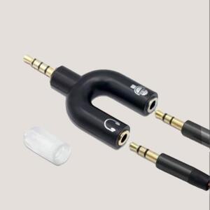 Y자형 듀얼 3.5mM 헤드폰 어댑터 플러그 오디오 케이블 분배기 마이크 2in1 스테레오 변환기 1-2 커넥터
