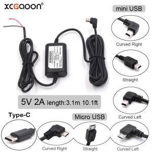 DC 12V ~ 5V 2A 3.1M 자동차 충전 케이블 미니/마이크로/C타입 USB 하드 와이어 코드 대시 캠 캠코더 차량
