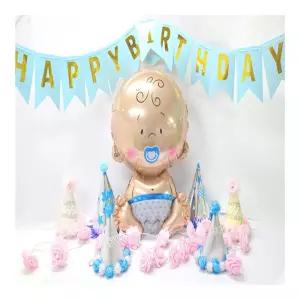 밍구마켓 해피벌스데이 가랜드 블루 가랜드DIY 생일포토존꾸미기