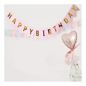 밍구마켓 해피벌스데이 가랜드 핑크 생일파티장식 가랜더