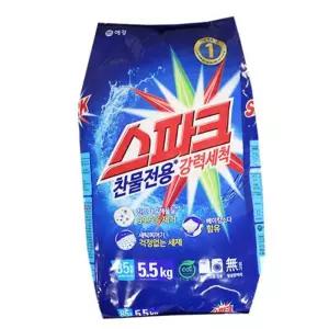 세탁세제 스파크 찬물 세탁 가루 세탁기 빨래 세제 빨래세제 가루비누 5.5kg