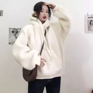 겨울 캐주얼 패션 따뜻한 베이직 무지 양털후드티