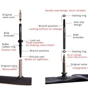 자전거 Presta 밸브 익스텐더, 45mm/80mm 내부 튜브 연장 막대, 3 in 1 렌치 도구가있는 림 폴