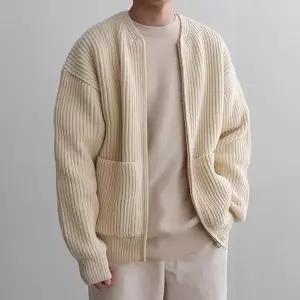 루즈핏 골지 남성가디건 집업 편안한 간절기아우터 실루엣의 가디건 DHH-C44