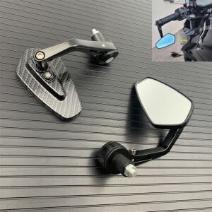 탄소 바이크 오토바이 핸들바 미러 백미러, 7/8 인치 22mm 바 엔드 혼다 CB1000R CB650 CB500F 모토 액세서