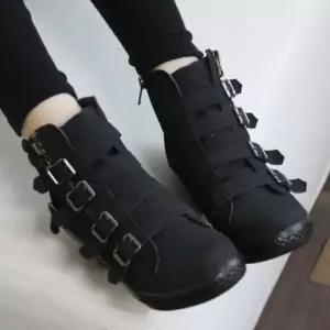 스트랩 워커 웨지 여성 통굽 6cm 앵클 배리슈 6CM