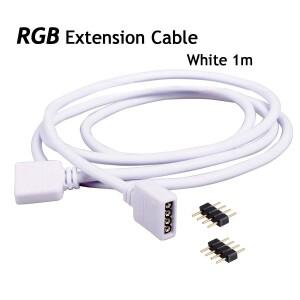 4Pin DC12V 연장 전원 케이블 흰색 검정색 0.3m 1m 2m 5m RGB LED 커넥터 와이어 2835 5050 Led 스트립 빛