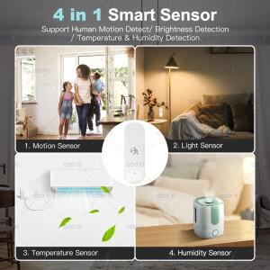 Zigbee 10G MmWave 레이더 모션 센서 조도 온도 습도 있는 인간 감지기 Tuya 지원