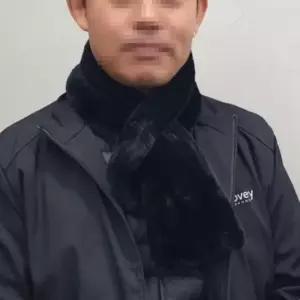 목도리 고리형 머플러 블랙 82cm 인조 털 숏 목돌이 밍크넥워머 겨울머플러 밍크머플러
