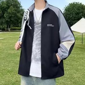 여성용 하이넥 배색 얇은 윈드 점퍼 간절기용 바람막이 2컬러