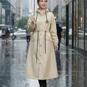 여성 성인 정장 트렌치 레인코트 골프 비옷 방풍 자켓