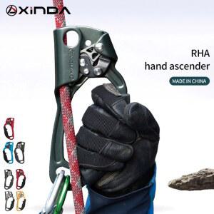 XINDA 야외 스포츠 암벽 등반 오른손 어 센더 장치 등산가 왼쪽 핸들 어 센더 등반 로프 도구