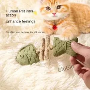 4210 고양이 물고기 뼈 Polygonum Klubber 잔디 어금니 스틱 모조 물림 방지