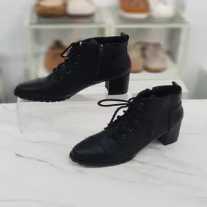 HANSHOE 세이브존02 페이트 레이스업 블랙 슬림 앵클 워커 부츠힐 SDHS45d284ka
