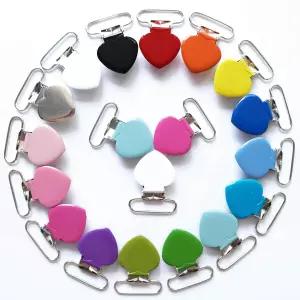 20Pcs 에나멜 서스펜션 클립 금속 심장 고무 홀더 침대 시트 의류 미튼 만들기 DIY 보석 액세서리 믹스