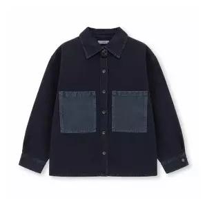 보보쇼즈 26FW 키즈 태그 데님 셔츠 아동 주니어 미드나잇블루 B226AC025