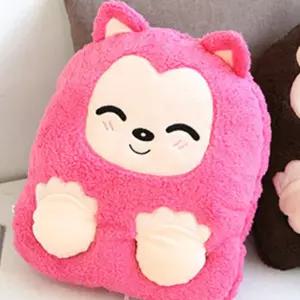 몽키 핑크 USB 발열쿠션 발난로 손난로 보온 용품 디자인로 USB로 사무실로