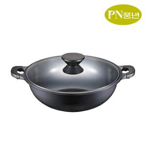 PN풍년 IH 인덕션 가스 코팅 전골냄비 26cm / 펄블랙주물 어묵탕 오뎅 스텐 샤브샤브 부대찌개 오뎅탕