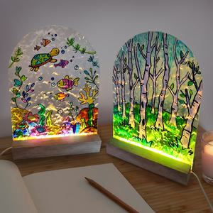LED 아크릴 무드등 만들기(원목받침)