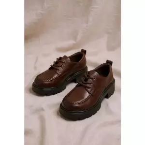 [갤러리아] 고세 데일리 여성 클래식 경량 옥스퍼드 키높이 청키 로퍼 GZP5F004 브라운 6cm