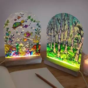 LED 아크릴 무드등 만들기(원목받침)/학교납품/대량구매