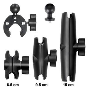 25mm 1인치 볼 헤드 클램프용 더블 소켓 암 폰 마운트 - 자전거 바이크 오토바이 액션 카메라 연장 액세서
