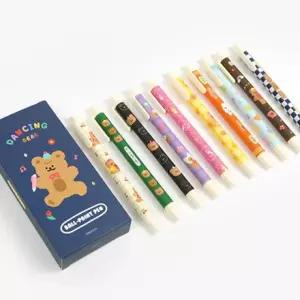 핑크풋 댄싱베어 볼펜 세트 0.38mm (10자루) 노트 신학기 춘식이 필기구 물품 팬시 문구