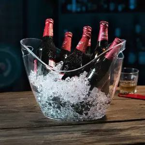 캠핑 투명 아이스버킷 4L 맥주 와인 샴페인 보냉 얼음바스켓 양주통 쿨링 박스 칠러 얼음 양동이